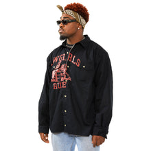 Load image into Gallery viewer, COWGIRLS RULE DENIM SHIRT JACKET

