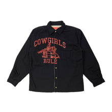 Load image into Gallery viewer, COWGIRLS RULE DENIM SHIRT JACKET

